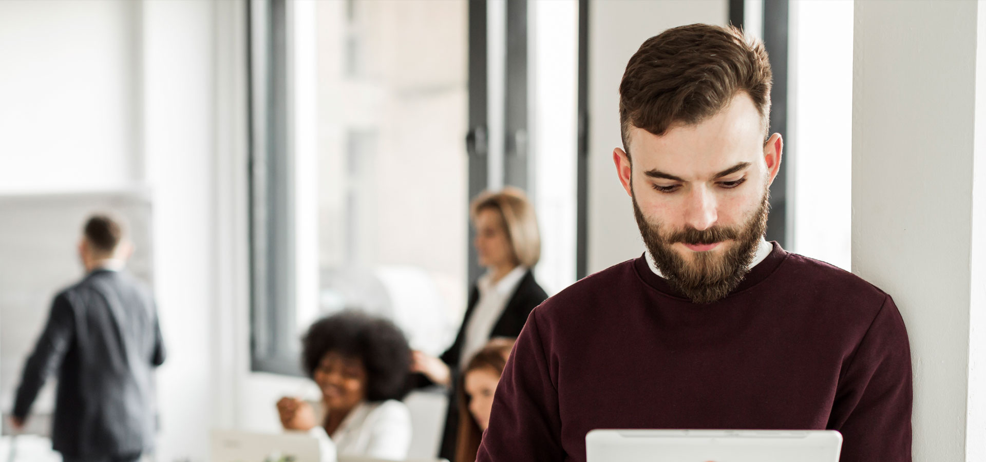People working together in a professional workplace